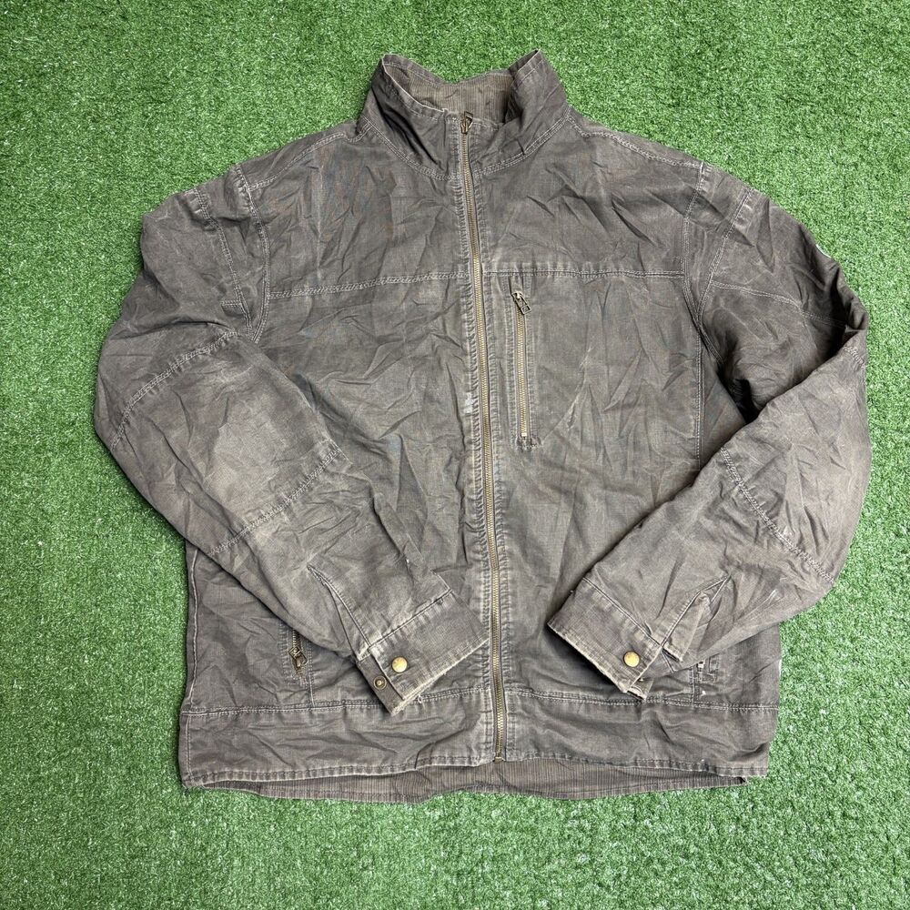 KÜHL Patina Dyed Canvas Jacket Men’s XL Green Zip Up Work Outdoor Vintage